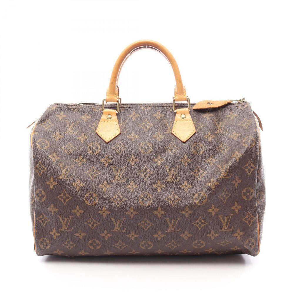Louis Vuitton Speedy Top Handle Bag Canvas Leather Monogram Brown